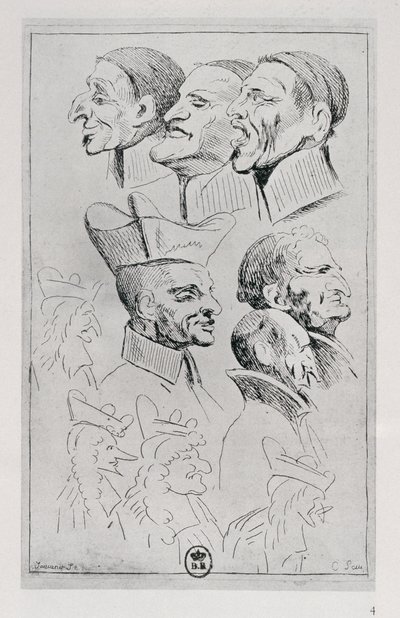 Figuren von Jesuiten in Karikatur, ca. 1762 von Jean Baptiste Jouvenet